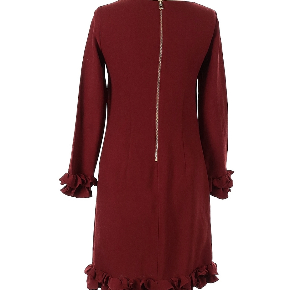 Burgundy ruffle dress